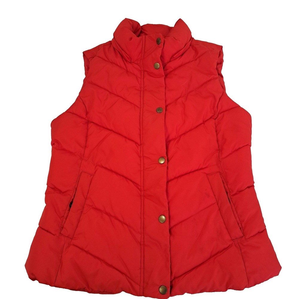 Gap Puffer Vest Winter Edition Womens S Red Full Zip &Snaps 2012 Valentine's Day